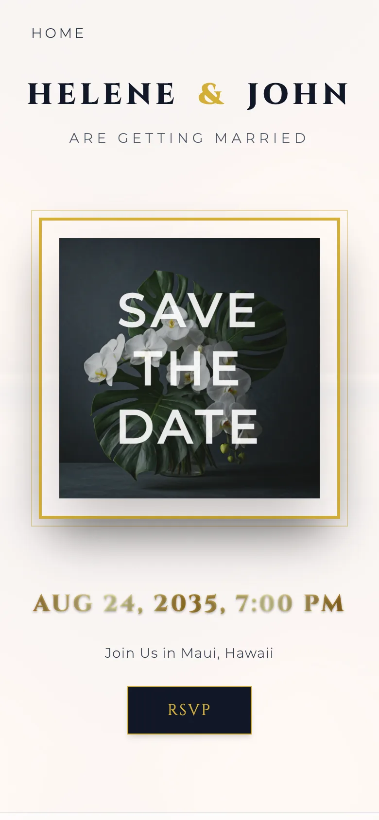Trang save the date phong cách lan tím sang trọng